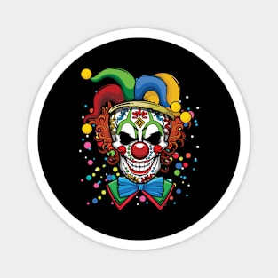 Dia De Los Muertos Creepy Clown Face Carnival Magnet